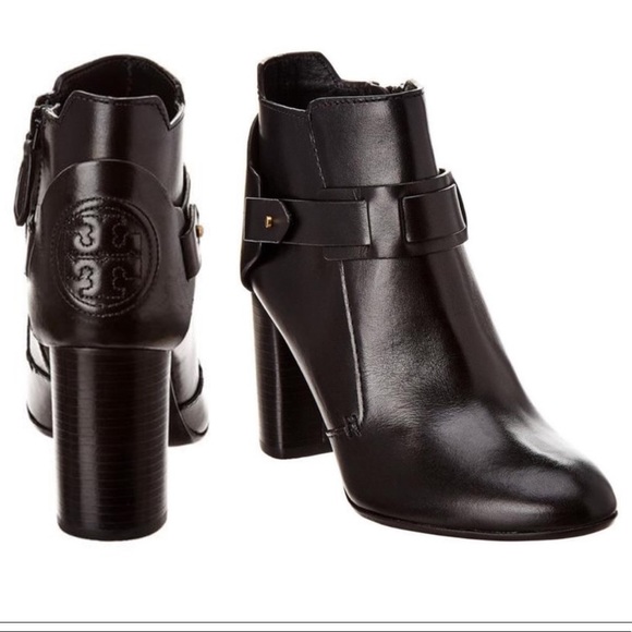 Tory Burch Shoes - NEW • Tory Burch • Colton Leather Block Heel Ankle Boots Black 9.5 Womens